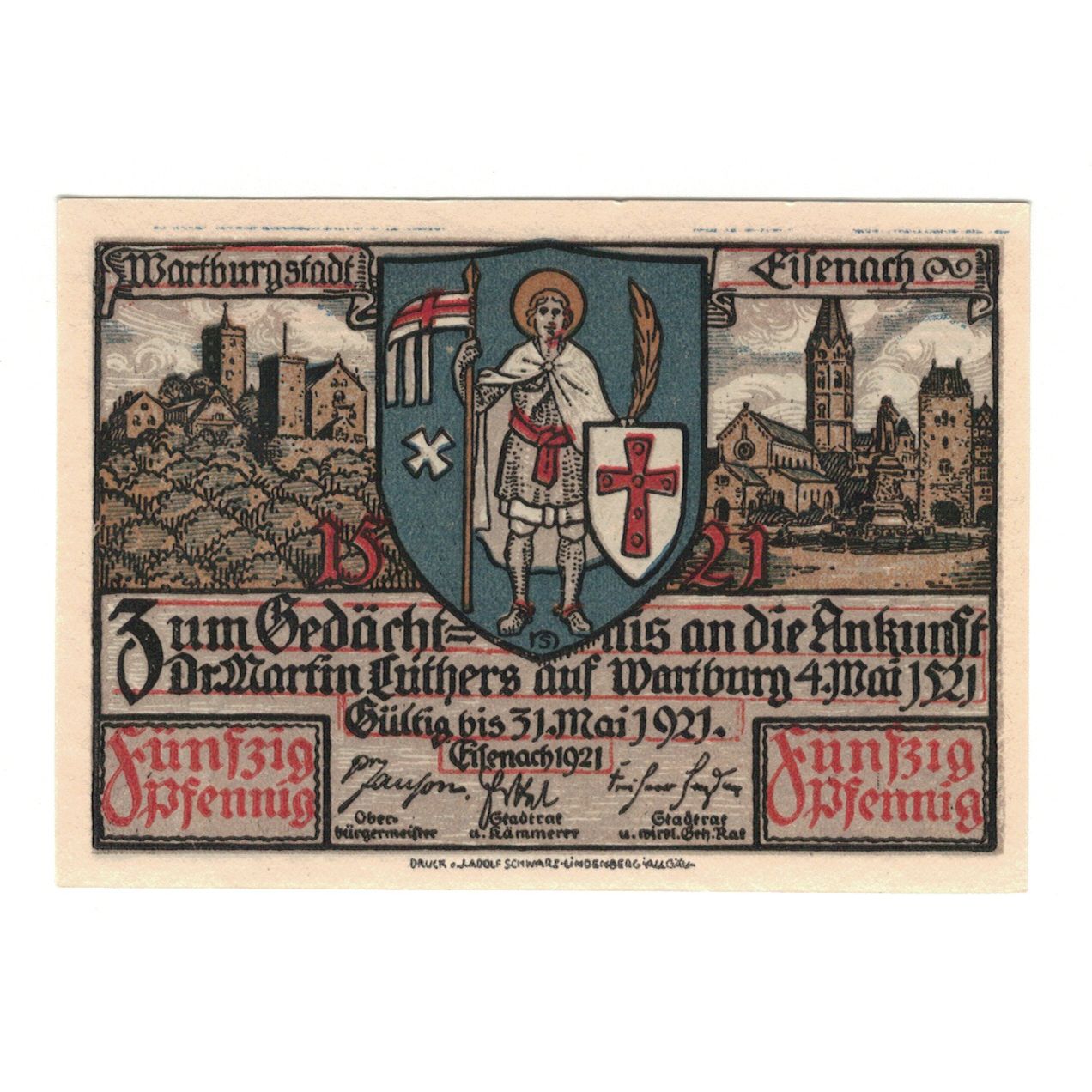 Banknote, Germany, Eisenach Stadt, 50 Pfennig, personnage 4, 1921, 1921-05-31