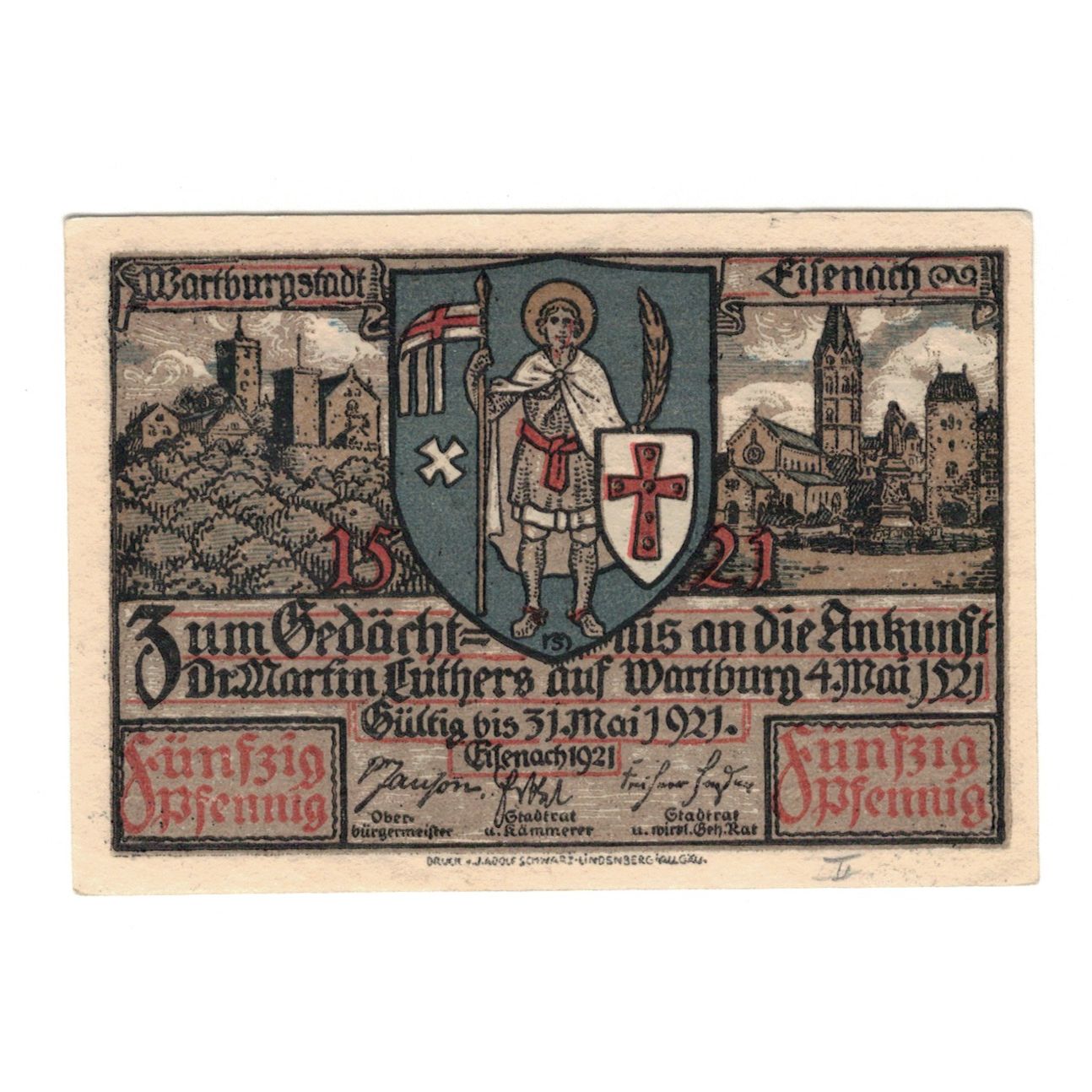 Banknote, Germany, Eisenach Stadt, 50 Pfennig, Village 5, 1921, 1921-05-31