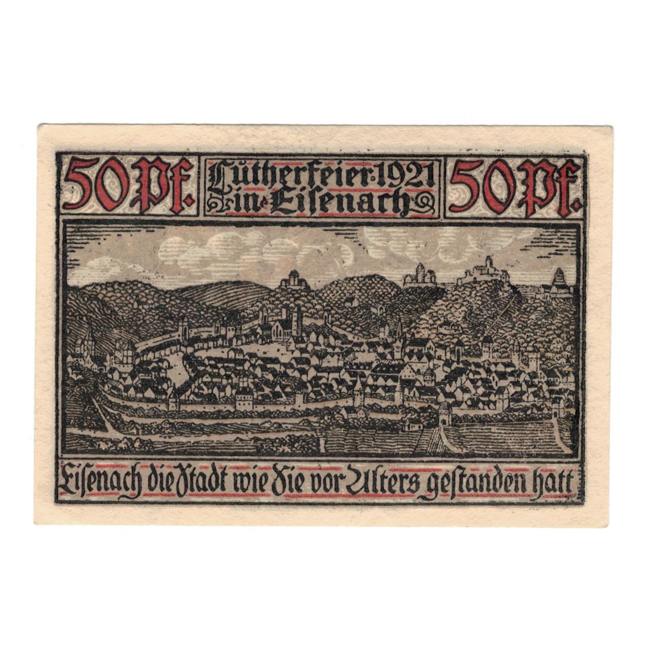 Banknote, Germany, Eisenach Stadt, 50 Pfennig, Village 5, 1921, 1921-05-31