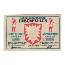 Banconote, Germania, Bullenkuhlen Gemeinde, 50 Pfennig, paysage, 1921