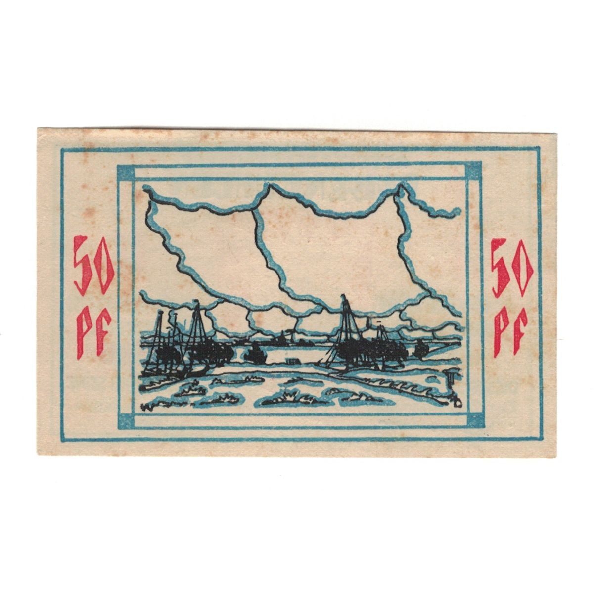 Banconote, Germania, Bullenkuhlen Gemeinde, 50 Pfennig, paysage, 1921