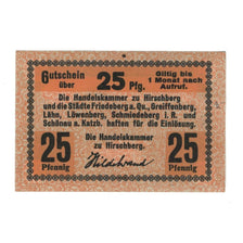 Banknote, Germany, Hirschberg i. Schles Stadt, 25 Pfennig, valeur faciale, 1920