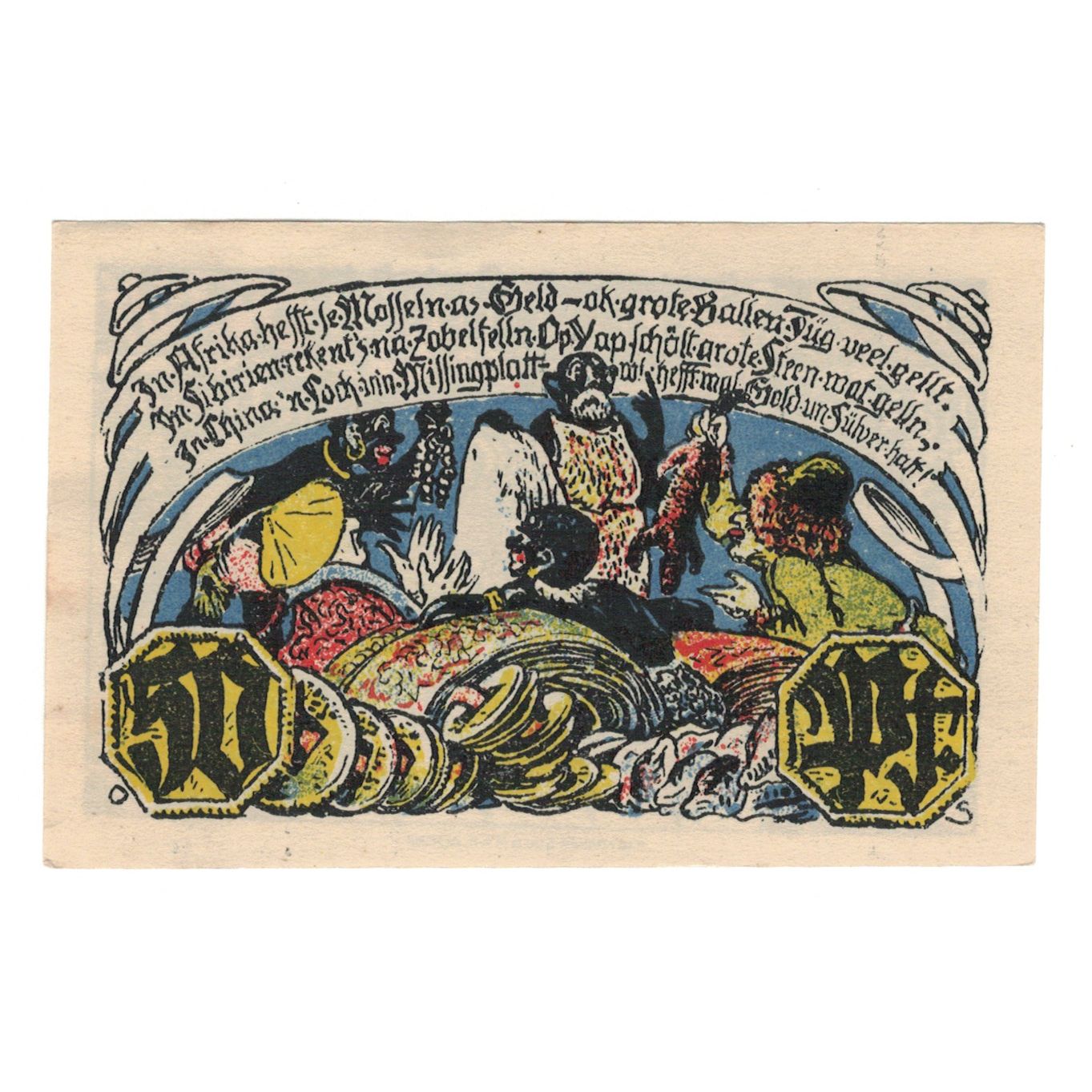 Banknote, Germany, Elmshorn Stadt, 50 Pfennig, personnage, 1921 (1922)