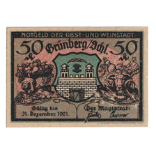 Billet, Allemagne, Grünberg, 50 Pfennig, personnage 1, 1921, 1921-12-31, SUP+