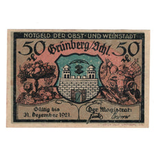 Banconote, Germania, Grünberg, 50 Pfennig, personnage 4, 1921, 1921-12-31, SPL