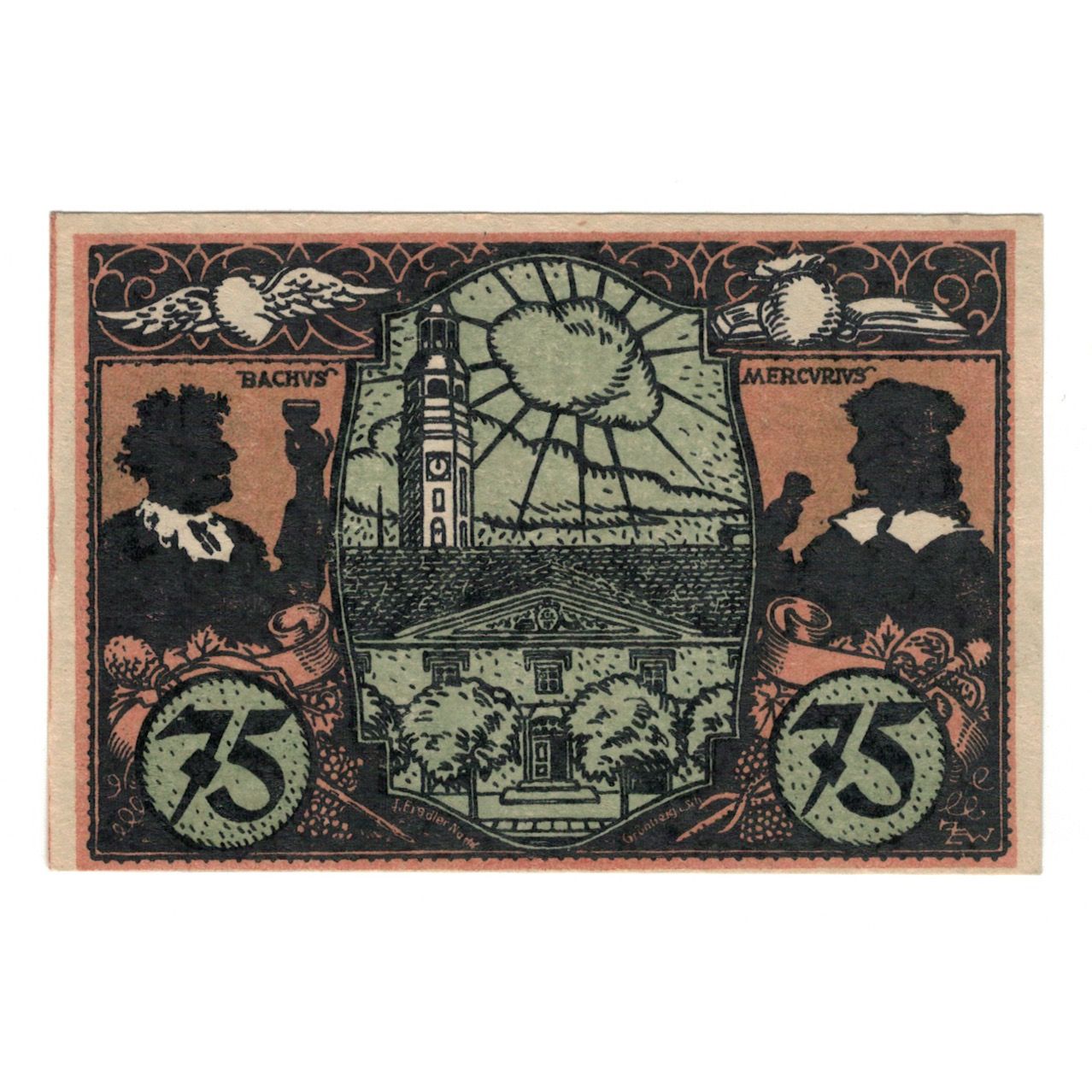 Banknote, Germany, Grünberg, 75 Pfennig, personnage, 1921, 1921-12-31