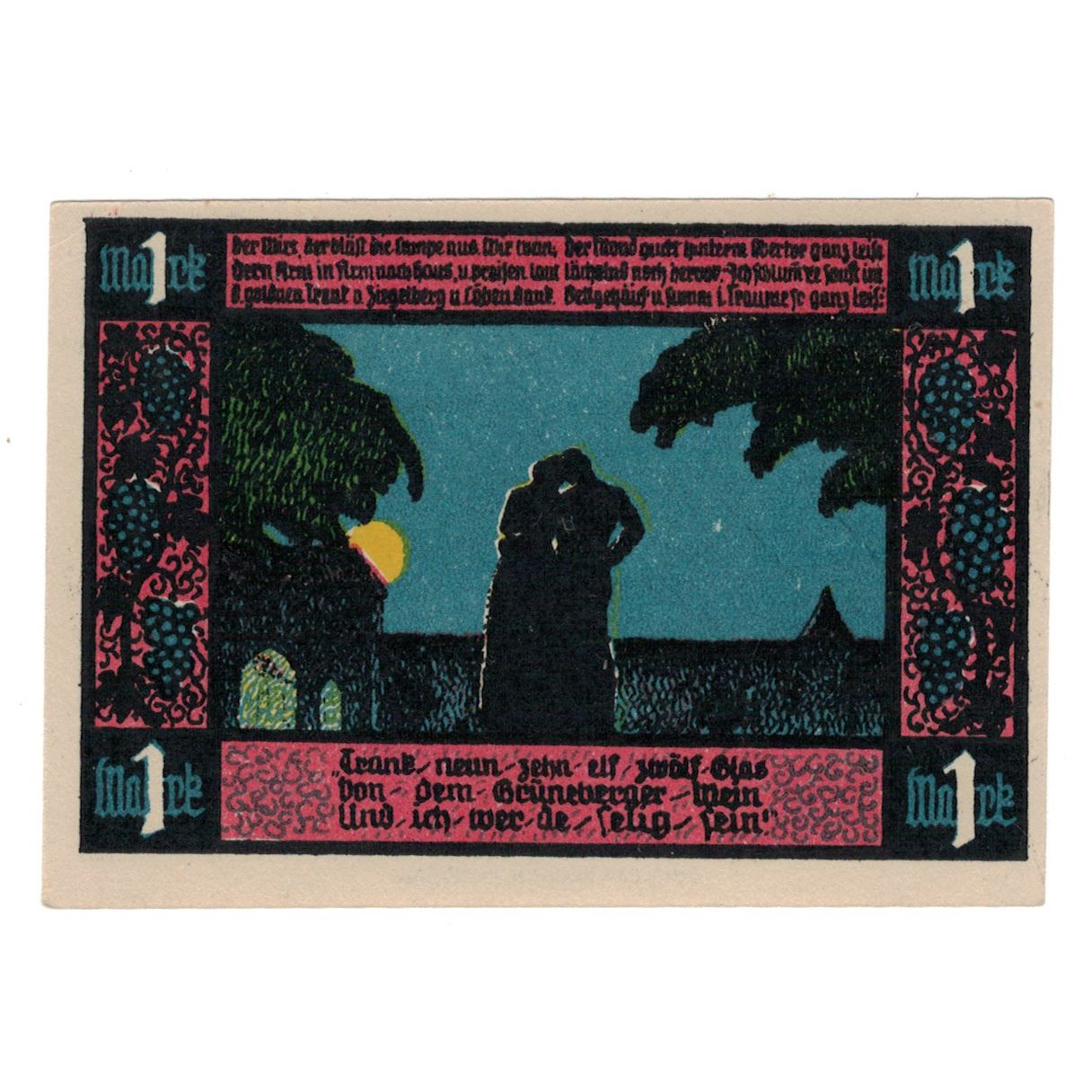 Banknote, Germany, Grunberg Stadt, 1 Mark, personnage, 1921, 1921-12-31