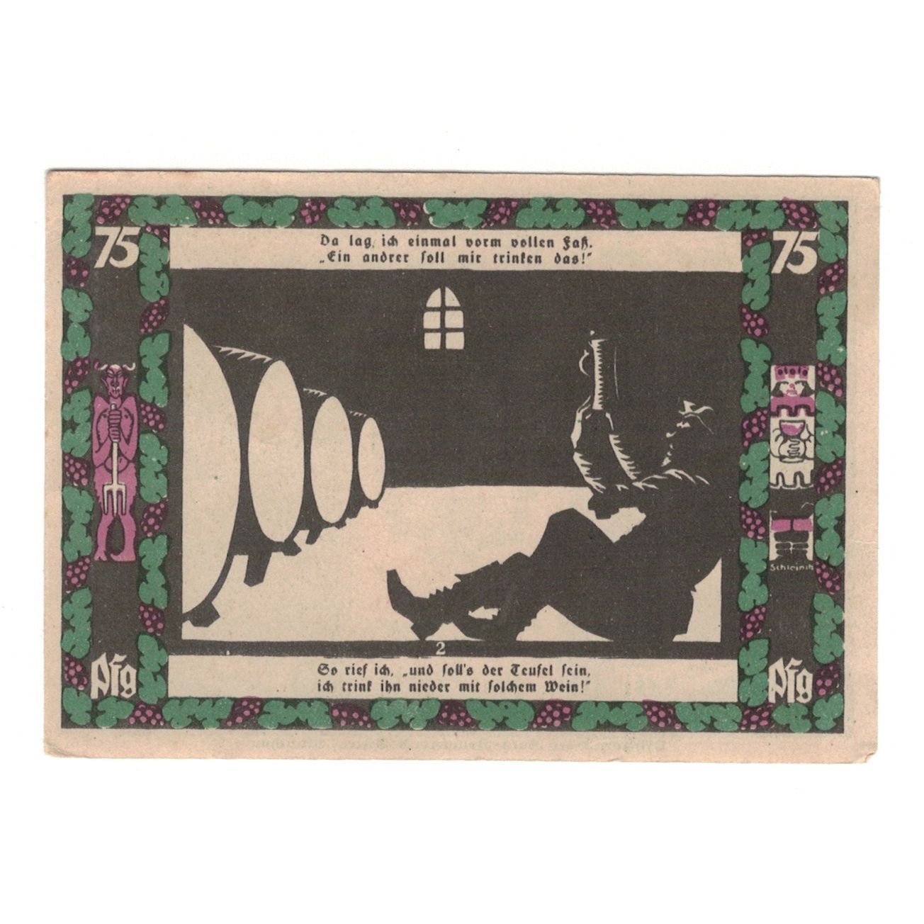 Banknote, Germany, Grunberg Stadt, 75 Pfennig, personnage, 1921, 1921-12-31