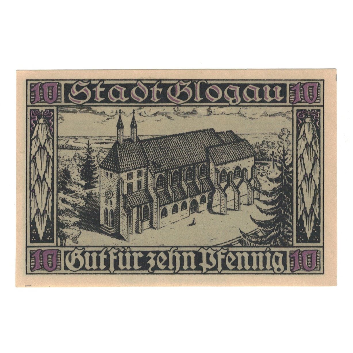 Banknote, Germany, Glogau, 10 Pfennig, personnage 1, 1920, 1920-12-01