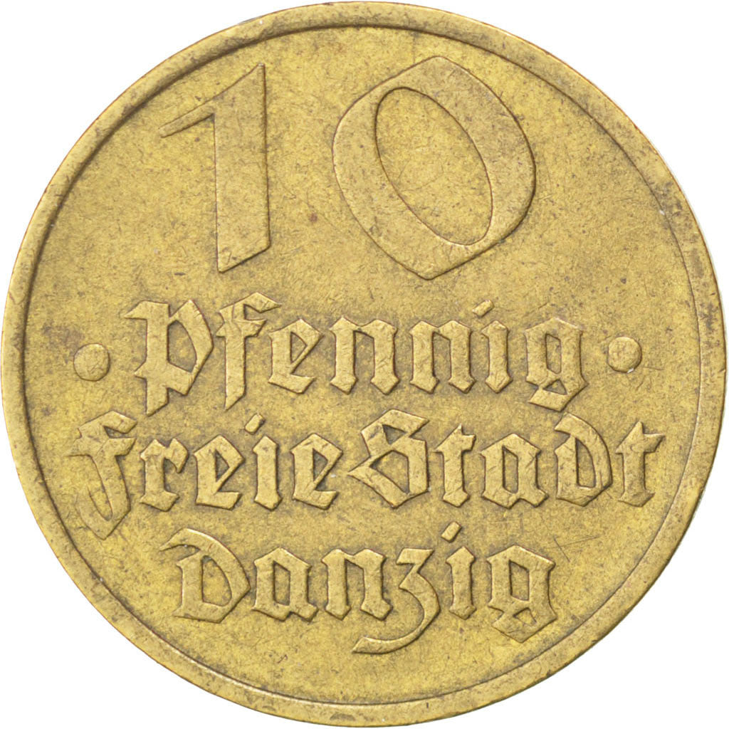 Coin, DANZIG, 10 Pfennig, 1932, EF(40-45), Aluminum-Bronze, KM:152