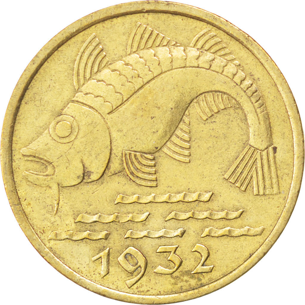 Coin, DANZIG, 10 Pfennig, 1932, AU(55-58), Aluminum-Bronze, KM:152
