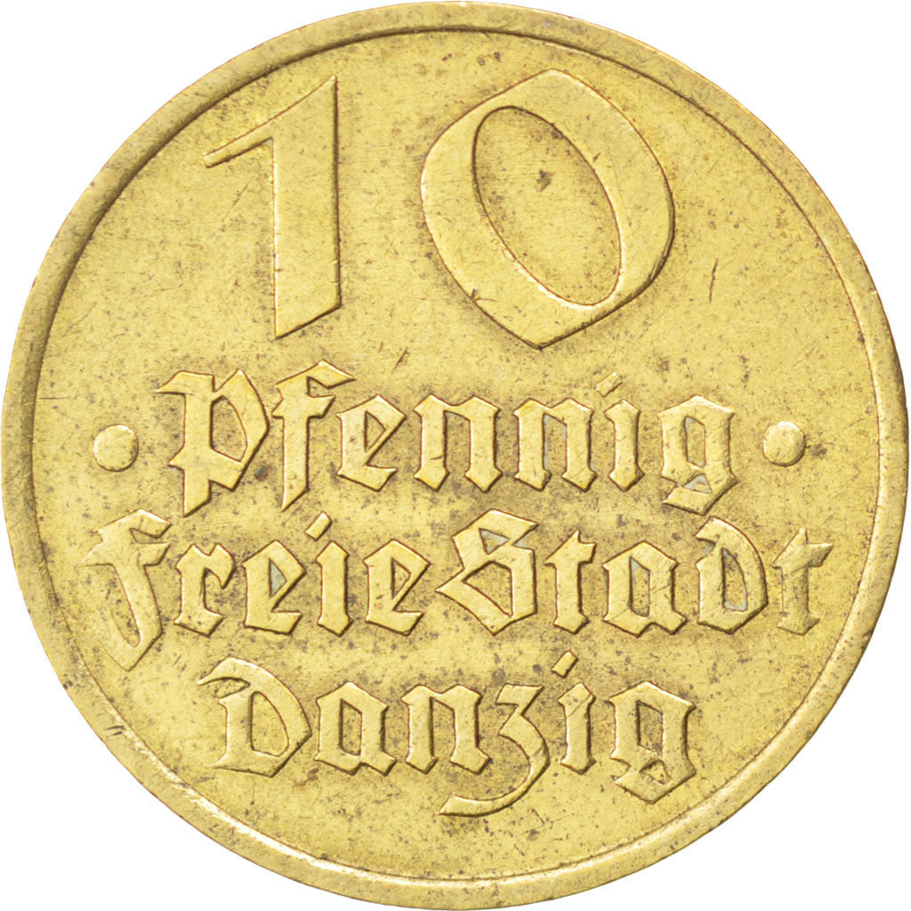 Coin, DANZIG, 10 Pfennig, 1932, AU(55-58), Aluminum-Bronze, KM:152
