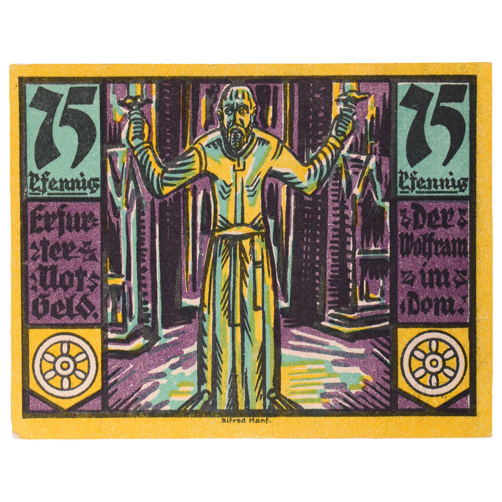 Banknote, Germany, Erfurt Stadt, 75 Pfennig, personnage, 1920, 1920-04-09
