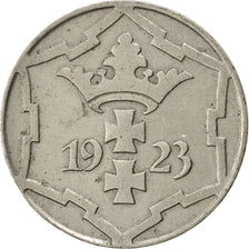DANZIG, 10 Pfennig, 1923, KM #143, EF(40-45), Copper-Nickel, 4.01
