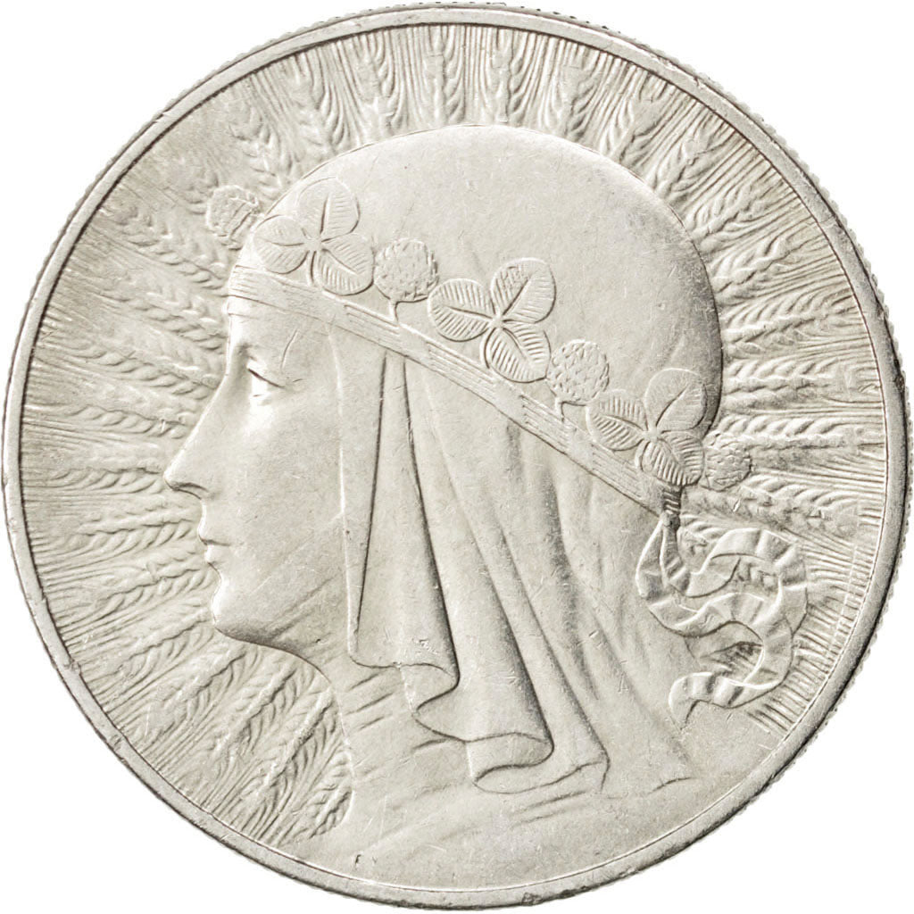 Polonia, 10 Zlotych, 1933, Warsaw, BB, Argento, KM:22