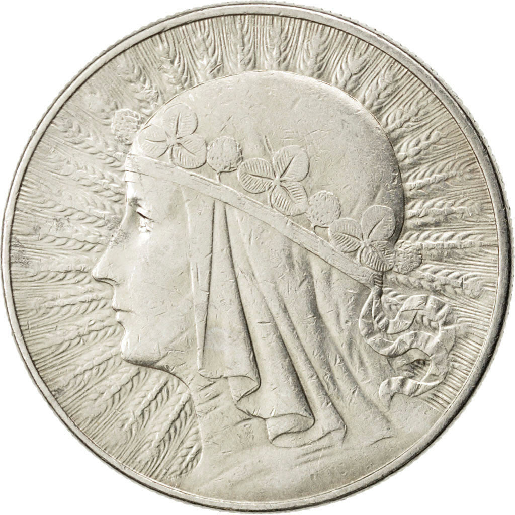 POLAND, 10 Zlotych, 1932, Warsaw, KM #22, EF(40-45), Silver, 34, 22.06