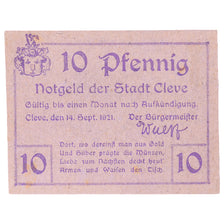 Biljet, Duitsland, Cleve Stadt, 10 Pfennig, valeur faciale, 1922, 1921_09_14