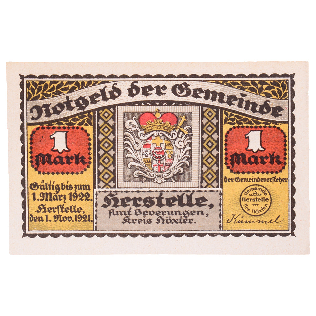 Banknote, Germany, Herstelle, 1 Mark, personnage, 1921, 1921-11-01, UNC(65-70)