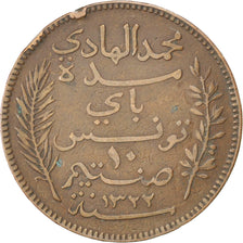 Coin, Tunisia, Muhammad al-Hadi Bey, 10 Centimes, 1904, Paris, EF(40-45)
