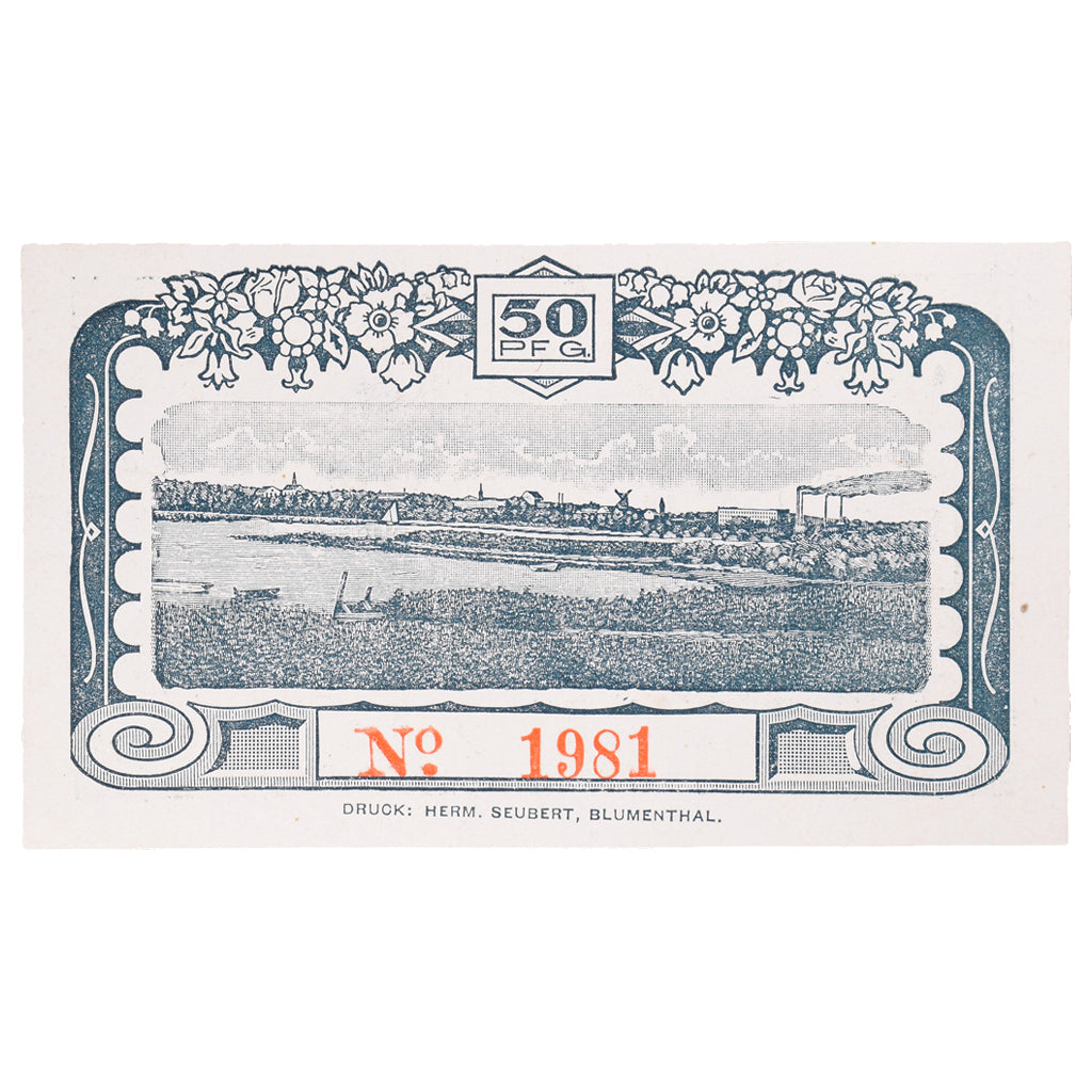 Banknote, Germany, Blumenthal Gemeinde, 50 Pfennig, paysage, 1920, 1920-08-23