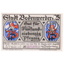 Banknot, Niemcy, Bodenwerder Stadtsparkasse, 75 Pfennig, cavalier, 1922