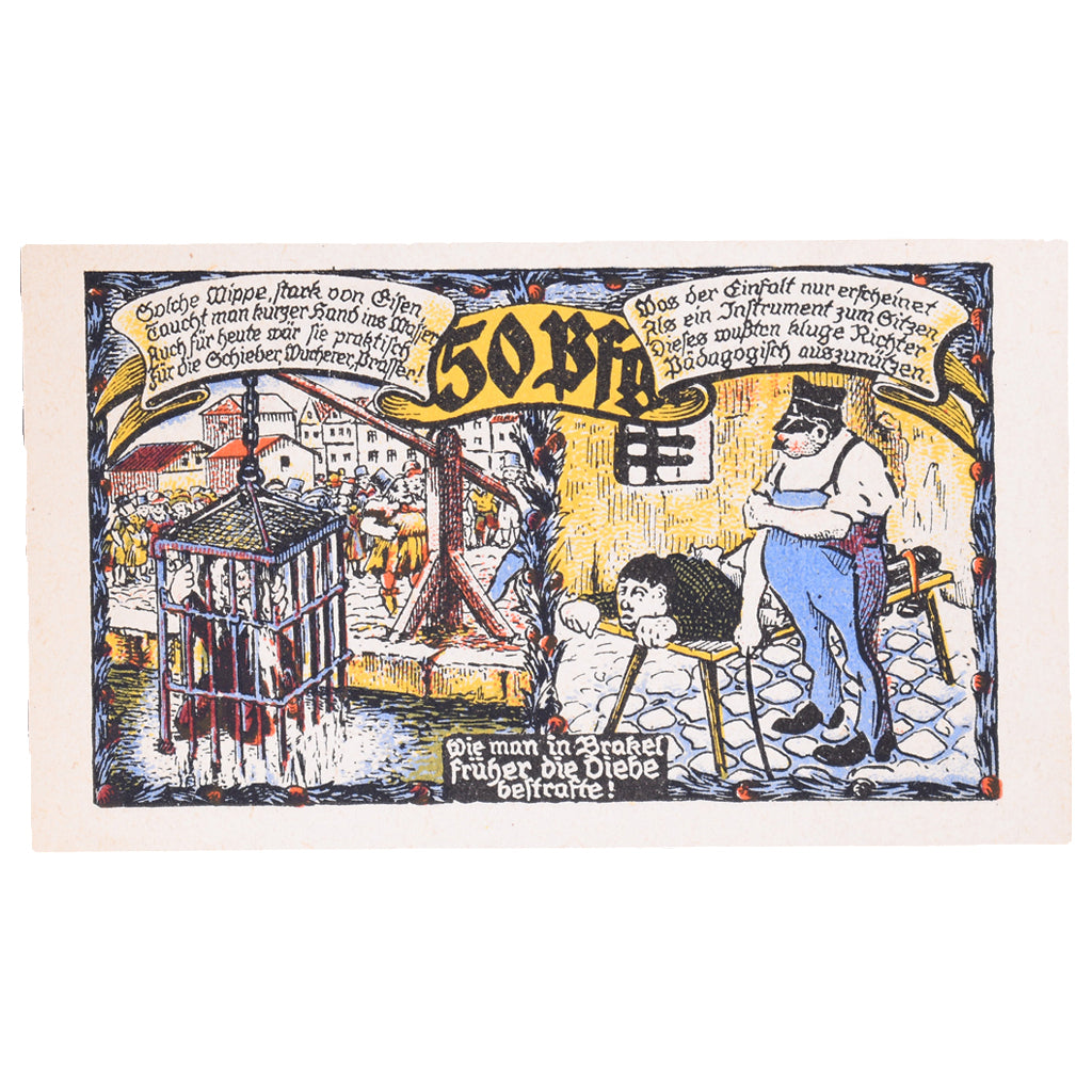Banknot, Niemcy, Brakel Stadt, 50 Pfennig, personnage, 1921, 1921-06-01