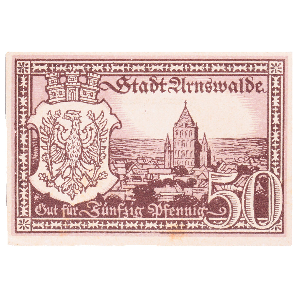 Banknote, Germany, Arnswalde Stadt, 50 Pfennig, château, 1920, 1920-08-01