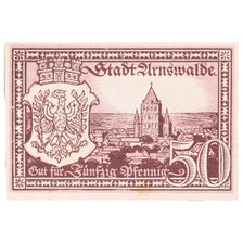 Banknote, Germany, Arnswalde Stadt, 50 Pfennig, château, 1920, 1920-08-01