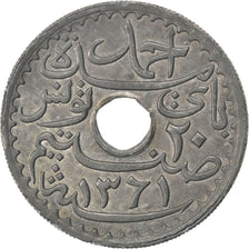 TUNISIA, 20 Centimes, 1942, Paris, KM #268, AU(50-53), Zinc, 3.69