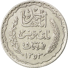 TUNISIA, 5 Francs, 1934, Paris, KM #261, AU(50-53), Silver, 4.95