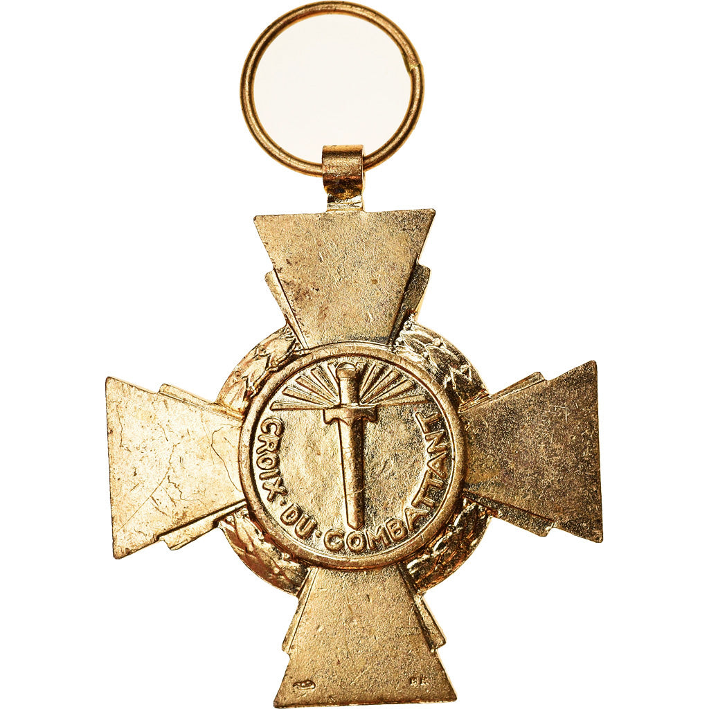 France, Croix du Combattant, Médaille, Très bon état, Gilt Bronze, 36