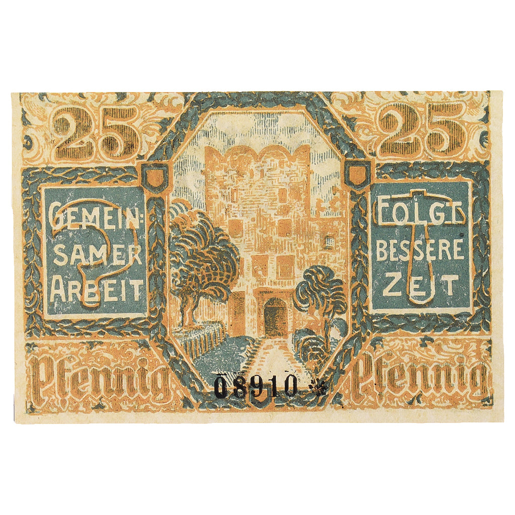 Banknote, Germany, Frankenstein Stadt, 25 Pfennig, ruelle, 1920, 1920-12-10