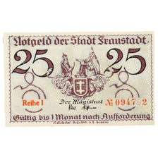 Geldschein, Deutschland, Fraustadt Stadt, 25 Pfennig, valeur faciale, VZ