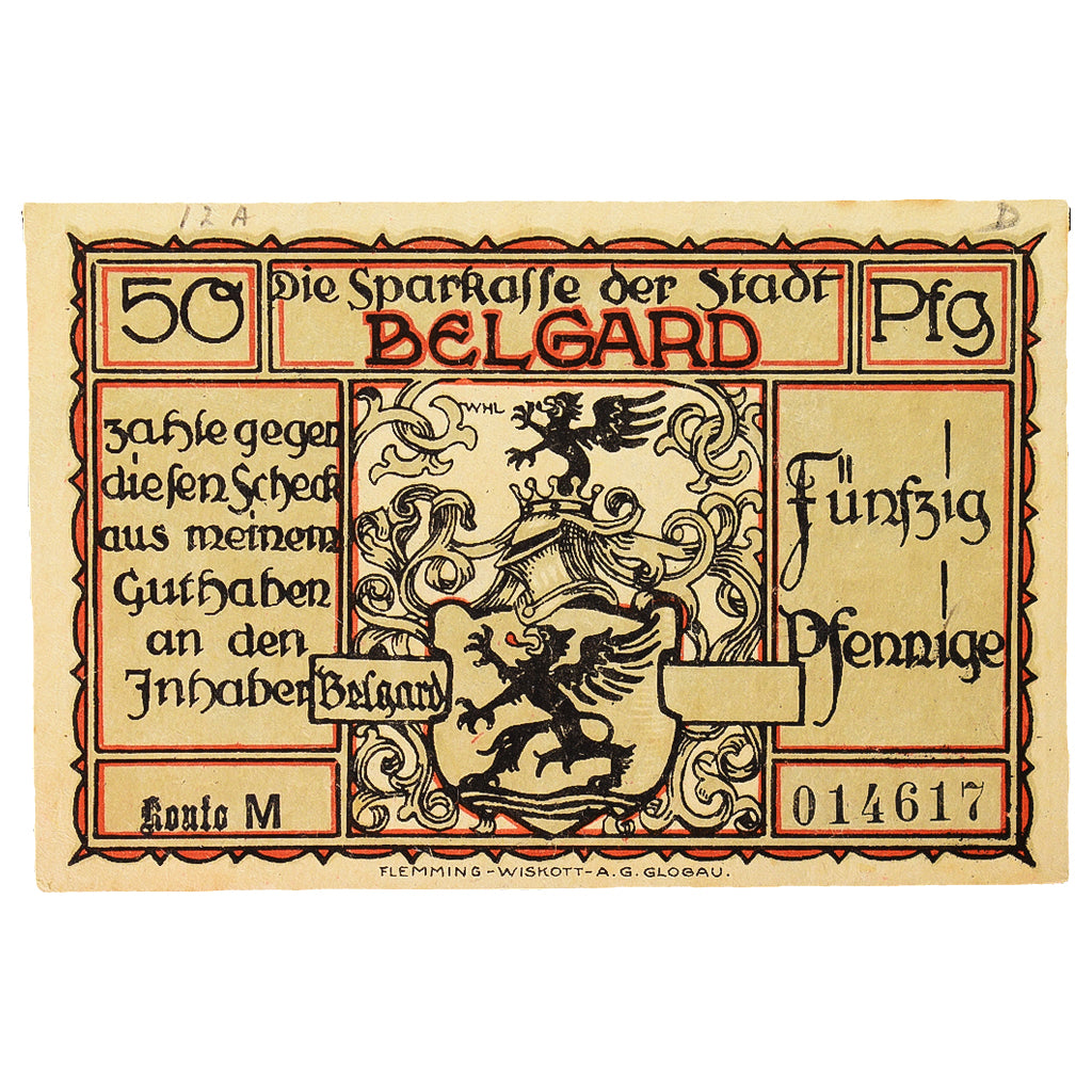Banknote, Germany, Belgard a. Persante Stadt, 50 Pfennig, personnage