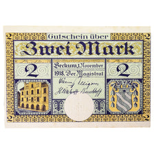 Banknote, Germany, Beckum Stadt, 2 Mark, personnage, 1918, UNC(60-62)