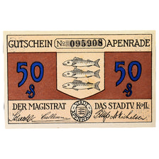 Banknote, Germany, Apenrade Stadt, 50 Pfennig, Poissons 1, 1920, AU(55-58)