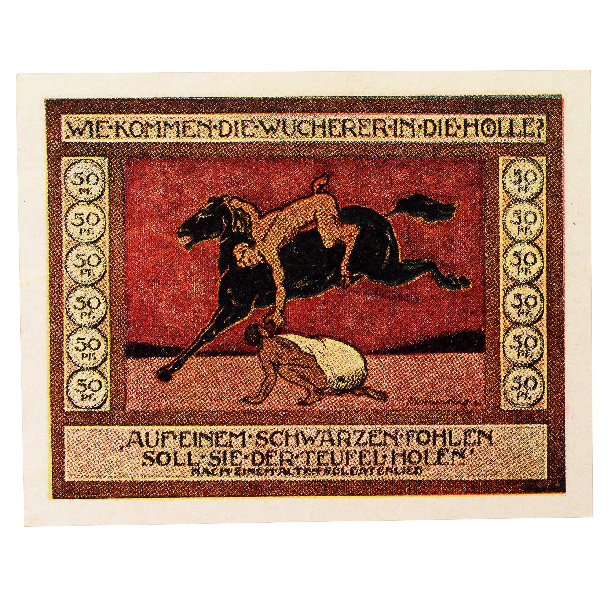 Banknote, Germany, Ansbach Stadt, 50 Pfennig, cavalier, 1919, 1919-12-31