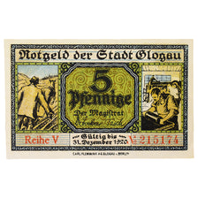 Banknote, Germany, Glogau Stadt, 5 Pfennig, batiment 1, 1920, 1920-12-31