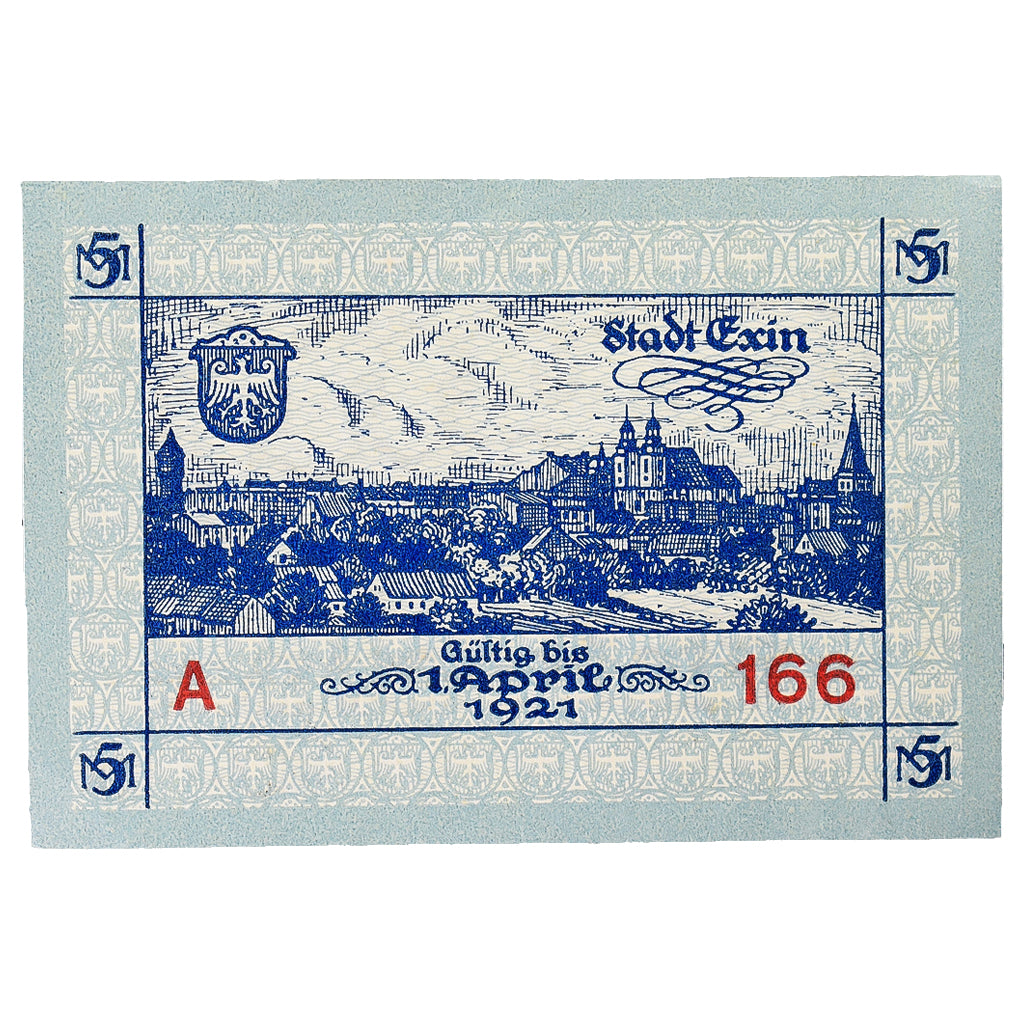 Billete, Alemania, Exin Stadt, 5 Mark, village, 1918, 1921-04-01, EBC+