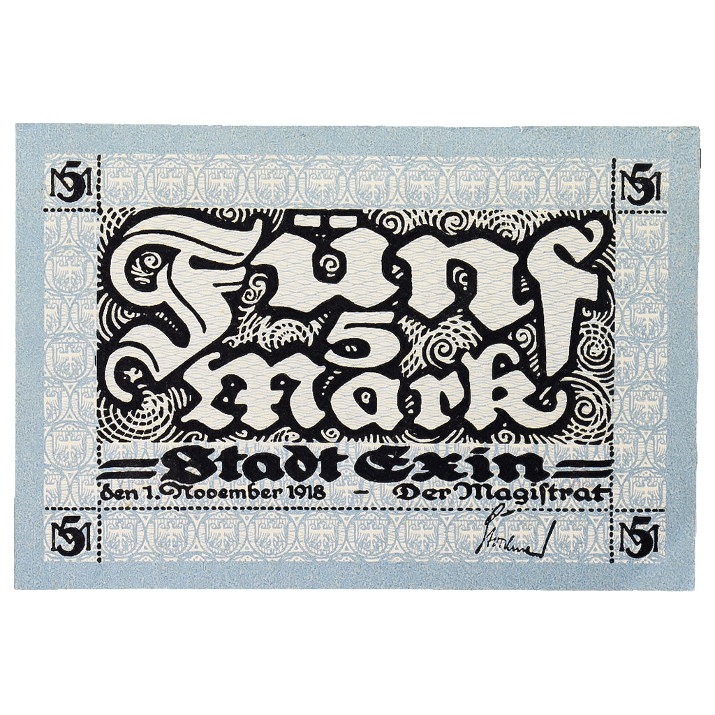 Billete, Alemania, Exin Stadt, 5 Mark, village, 1918, 1921-04-01, EBC+
