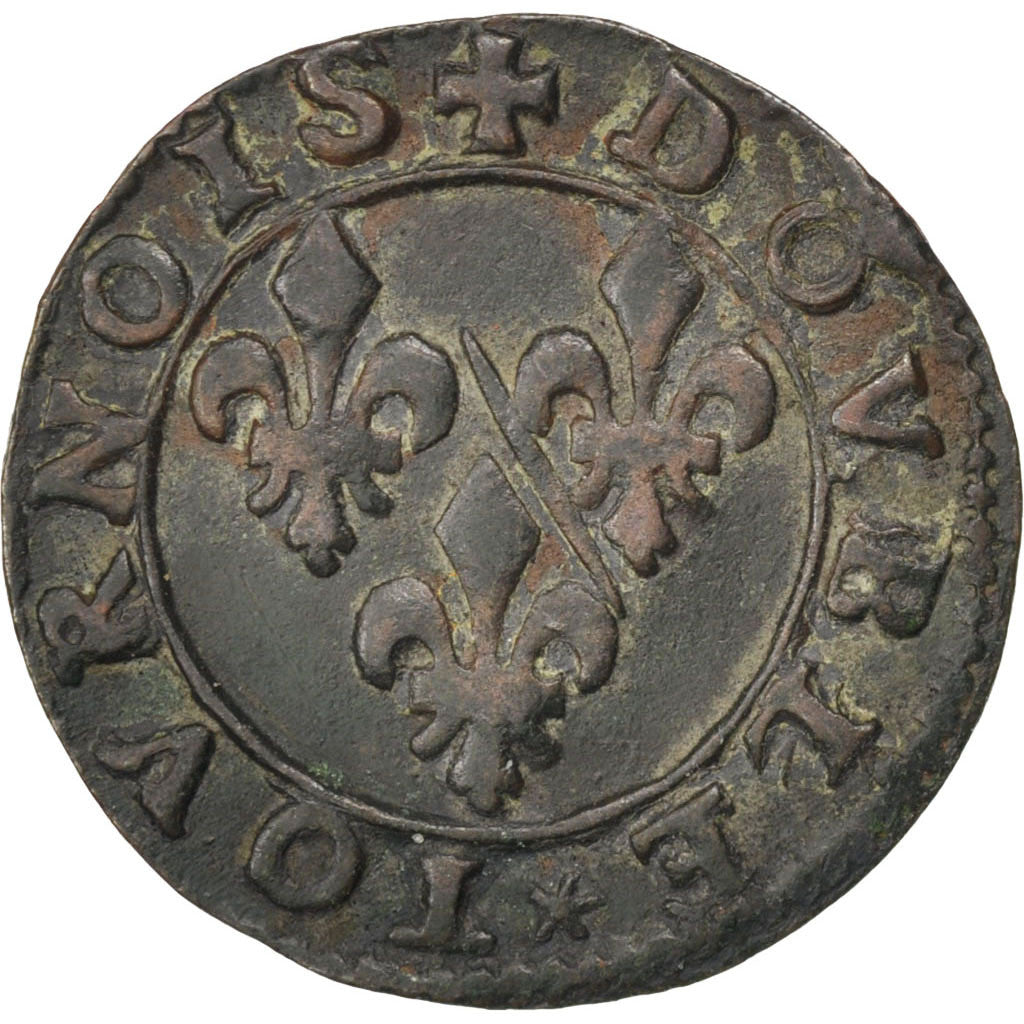 Monnaie, FRENCH STATES, CHATEAU-RENAUD, 2 Deniers, Tournois, TTB+, Cuivre