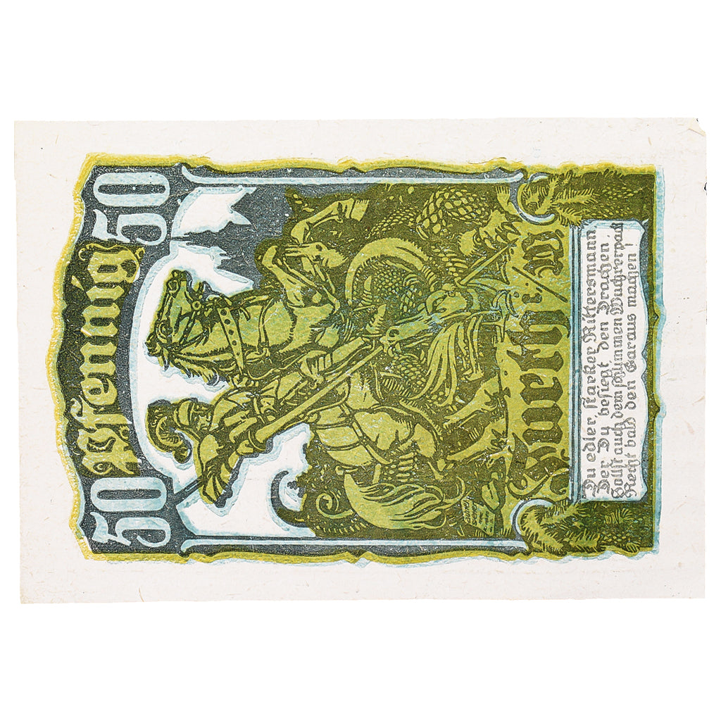 Banknote, Germany, Furth im Wald Stadt, 50 Pfennig, cavalier 1, 1921