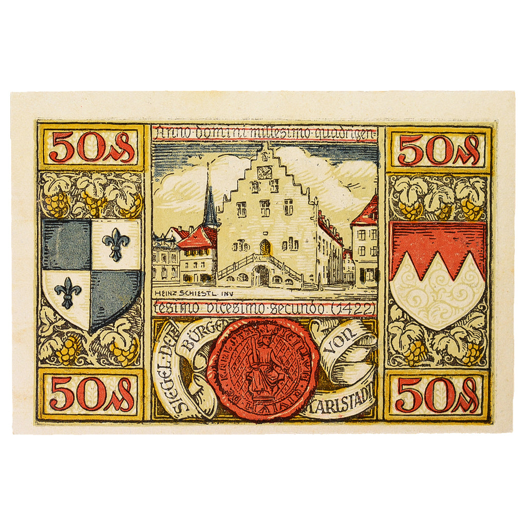 Billet, Allemagne, Karlstadt a.M. Stadt, 50 Pfennig, Batiment, 1920, SUP+