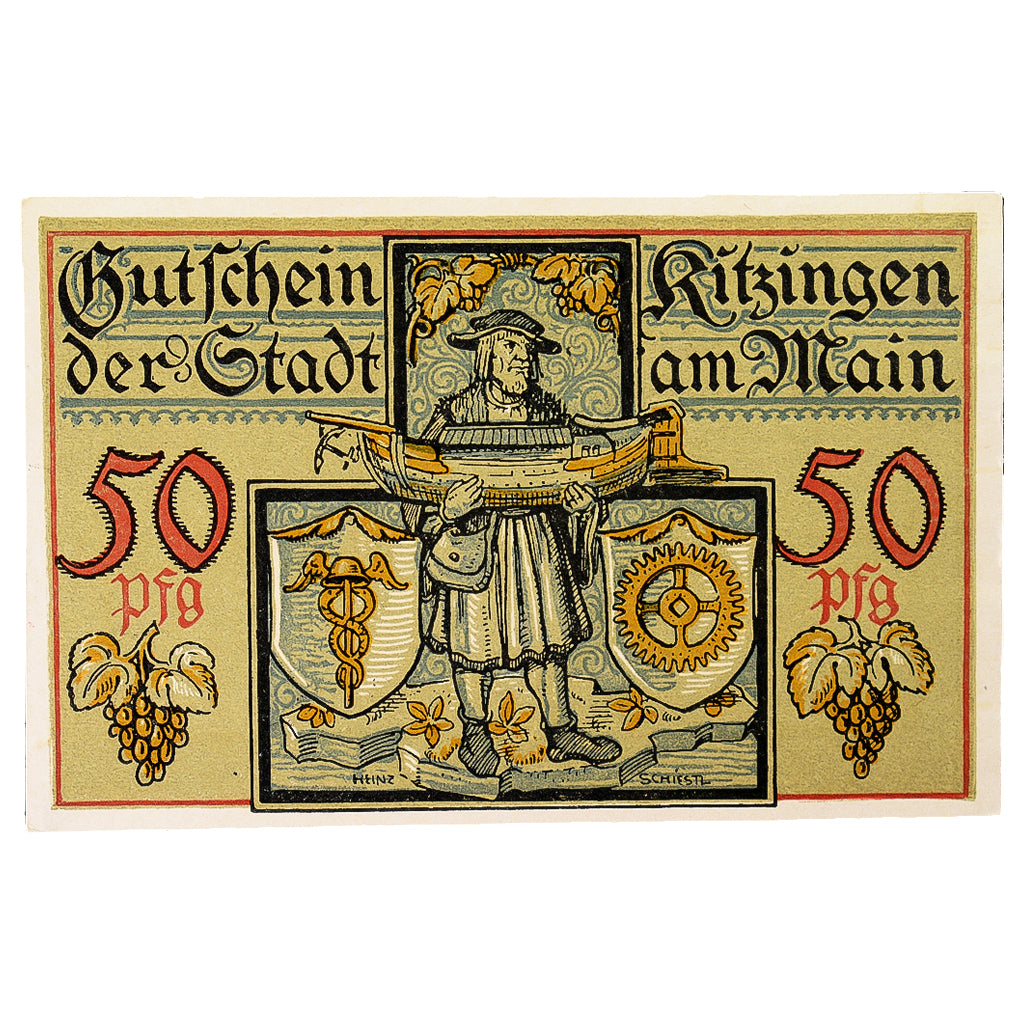 Banknote, Germany, Kitzingen Stadt, 50 Pfennig, personnage 2, 1921, 1921-02-01