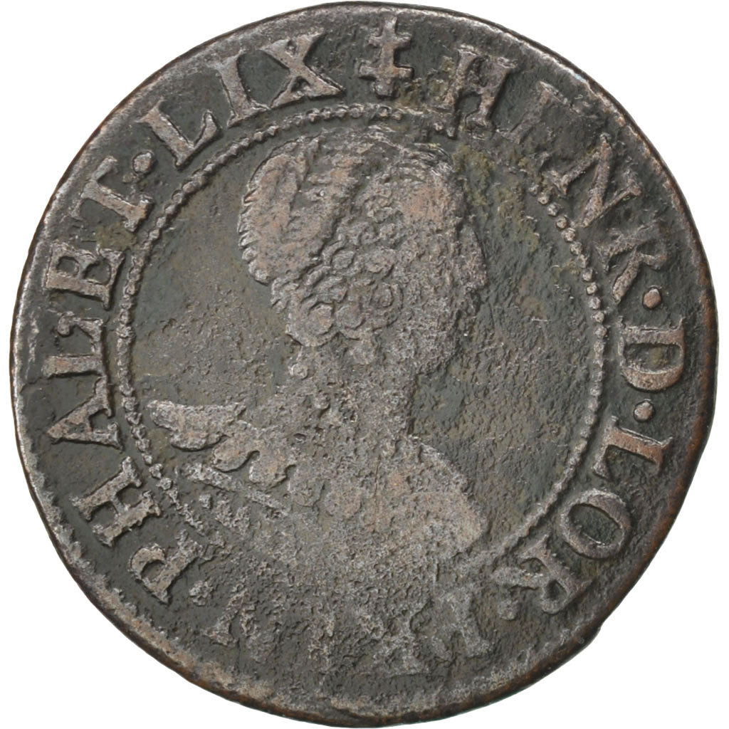 FRANCE, Double Tournois, 1633, VF(30-35), Copper, CGKL #698, 2.11