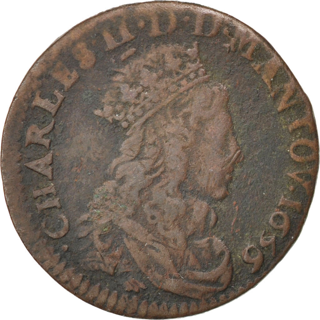 FRANCE, Liard, 1656, Charleville, EF(40-45), Copper, C2G #288, 3.12