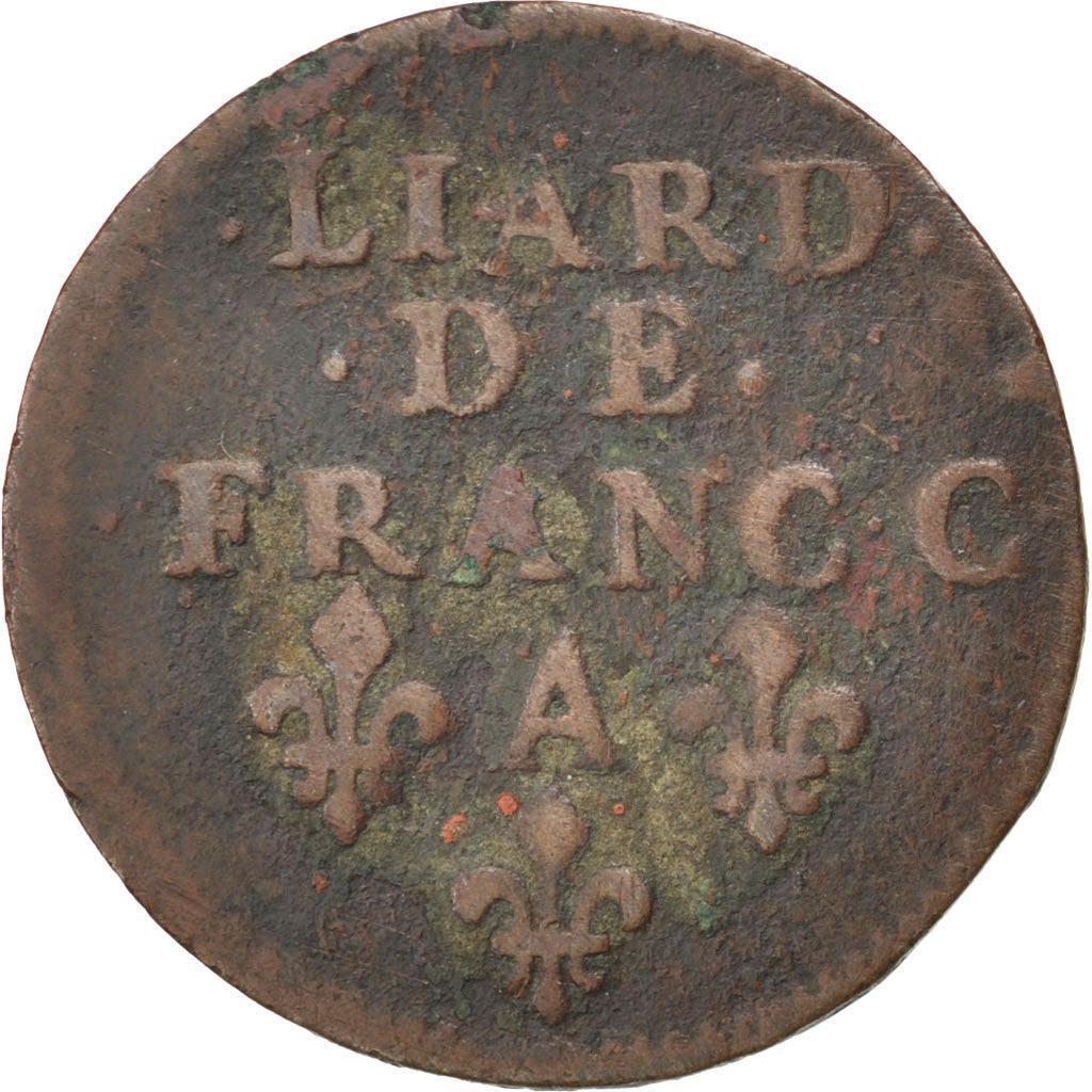 FRANCE, Liard, 1656, Charleville, EF(40-45), Copper, C2G #288, 3.12