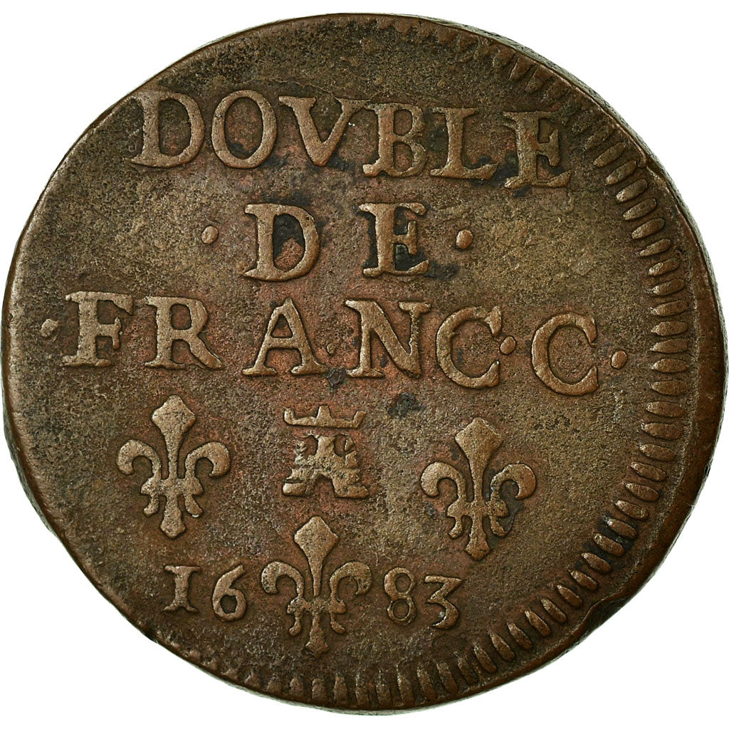 Coin, France, Double de Franc-c, 1683, EF(40-45), Copper, C2G:340