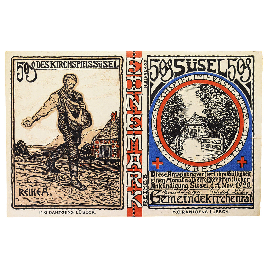 Banknote, Germany, Süsel Kirchspiel, 50 Pfennig, Maison, 1920, 1920-11-04