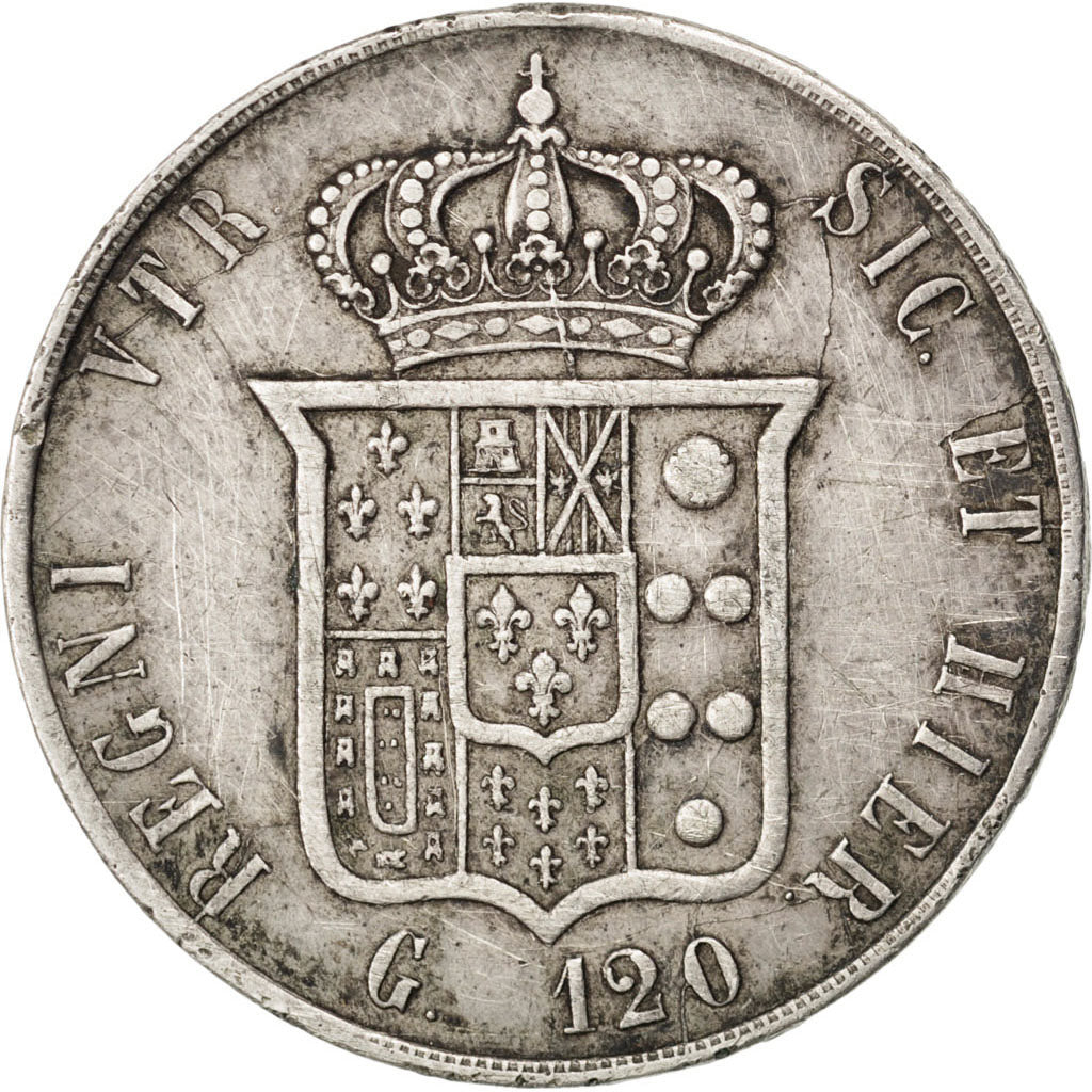 Italy, 120 Grana, 1859, KM #381, EF(40-45), Silver, 27.50